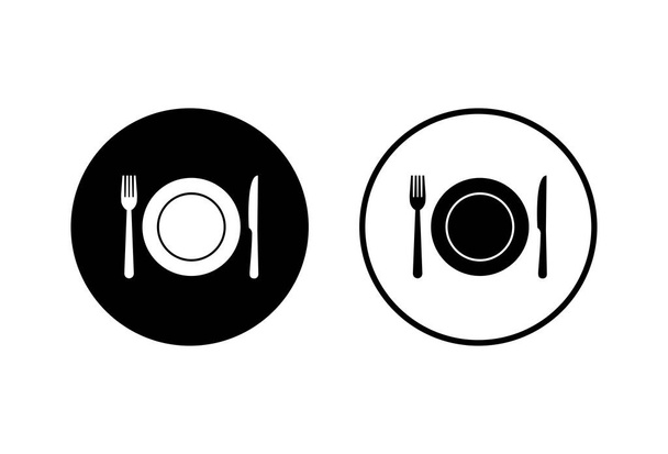 Icônes de restaurant sur fond blanc.Fourchette, cuillère et icône de couteau. icône de la nourriture. Ea - Vecteur, image