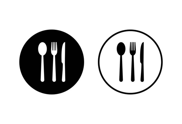 Restaurante ícones definidos no fundo branco.Fork, Colher, e faca ícone. ícone de comida. Ea
 - Vetor, Imagem
