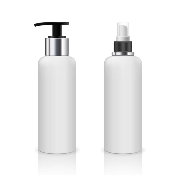 Vector Pump bottle and Spray bottle white products design collection isolated on whtie background, llustration - Vektor, Bild
