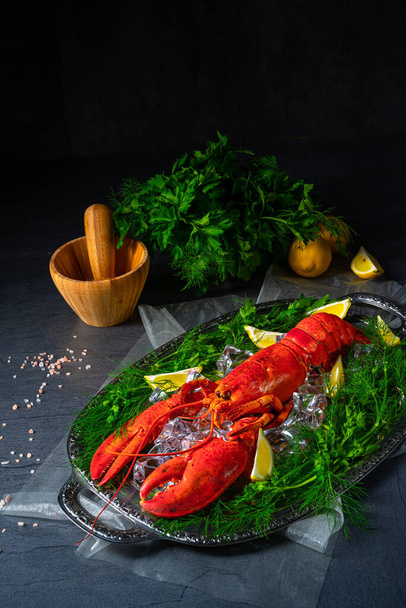 the cooked lobster on ice - Fotografie, Obrázek