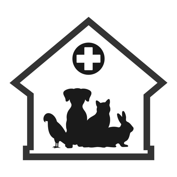 illustration of a veterinary clinic for pets on a white background - Vektör, Görsel