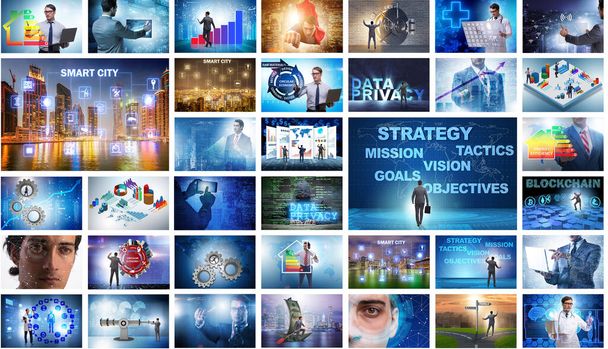 Collage of various business concepts - Photo, Image