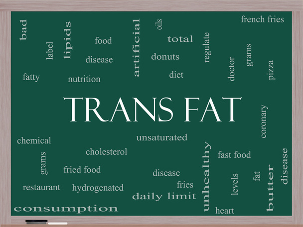 トランス脂肪が黒板に単語雲の概念 - 写真・画像