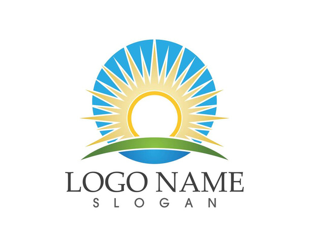 Sun icon logo design template - ベクター画像