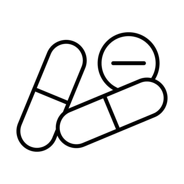 capsule and pills, medicines, line style icon - Vektor, Bild