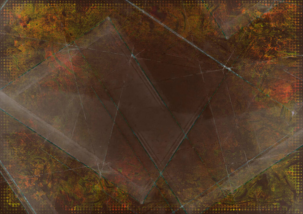 Grunge-Hintergrund in Brauntönen mit Halbtonrahmen - Foto, Bild