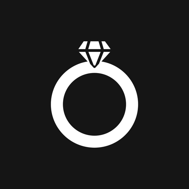 Ikona prstenu, zásnuby a snubní prsten. Design čáry, Vektorová plochá ilustrace - Vektor, obrázek