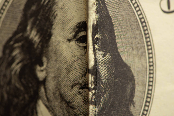 close up of crumpled american dollar banknote  - Foto, immagini