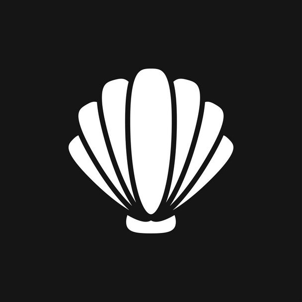 Icono de concha, símbolo de animal marino aislado en el fondo. Signo vectorial
 - Vector, Imagen