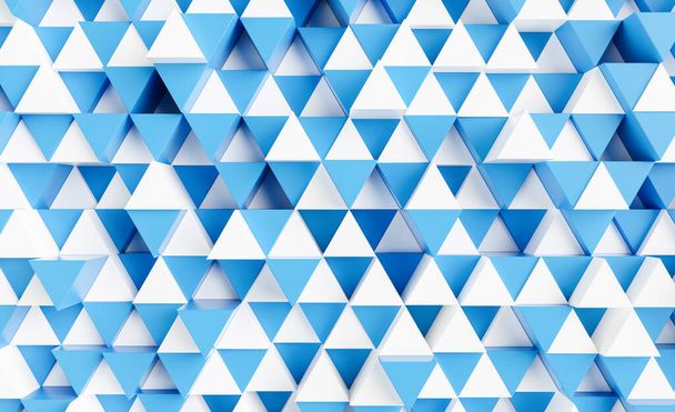 blue and white background with triangles - 3d rendering  - Photo, Image