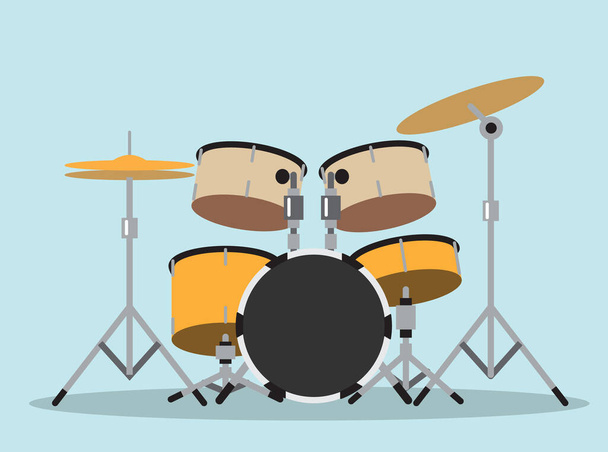  drum kit  and drummer  (drums, instruments, musical)  - Vektor, kép
