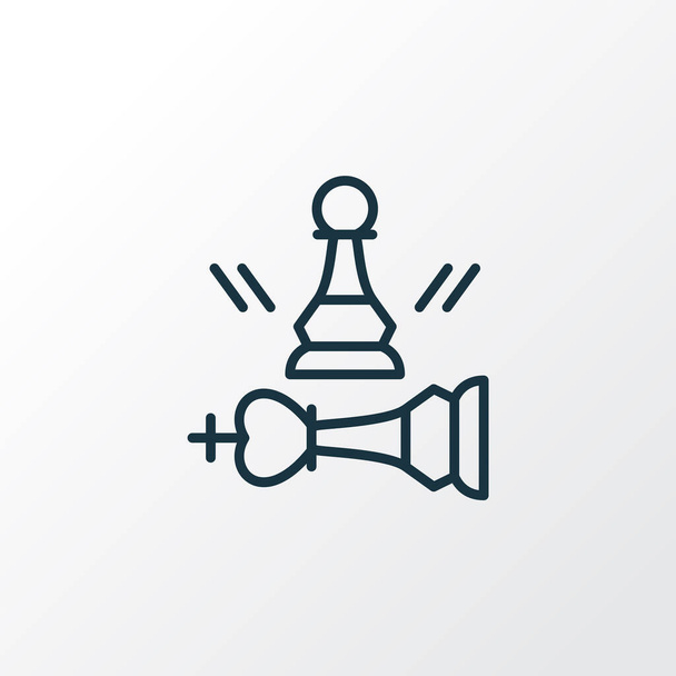 Pawn against king icon line symbol. Premium quality isolated tactics element in trendy style. - Vector, Image