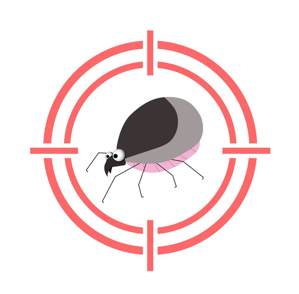 Mite parasite warning sign. Bloodsucking. The tick is red. Tick Allergy. Epidemic. arachnid, acarology, acariasis, Tick-borne encephalitis Lyme disease - Vector, Image