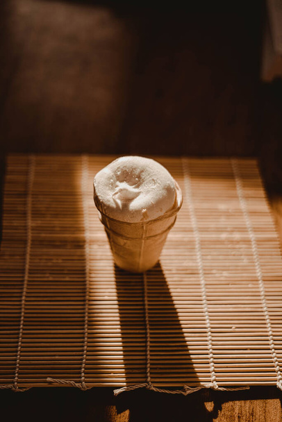 Delicious creamy ice cream on a hot sunny day - Foto, Imagem