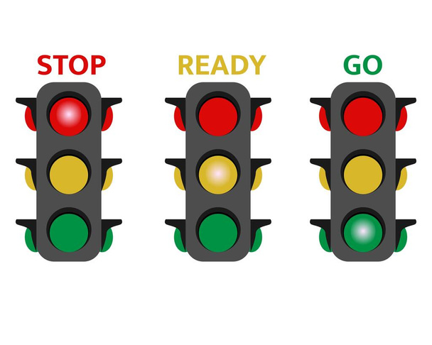 Illustrazione progettazione vettoriale del semaforo. Rosso, giallo e verde
. - Vettoriali, immagini