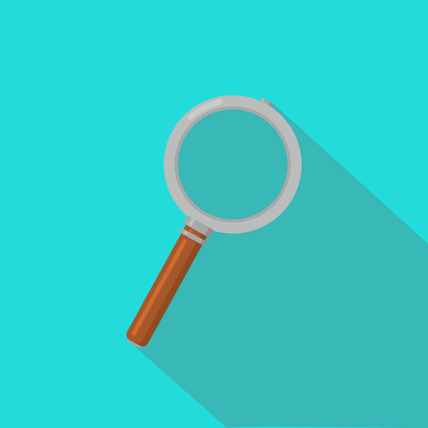 Magnifying Glass Flat Icon - Vector Illustration. - Vector, Image