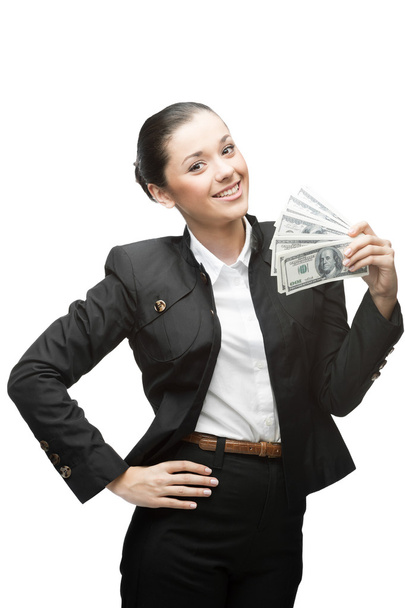 businesswoman holding money - Фото, зображення