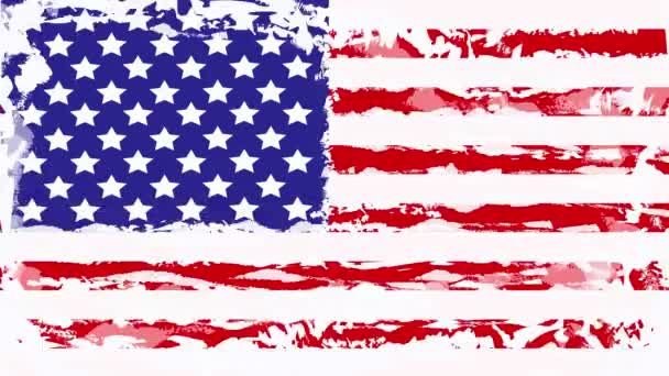 Flaga Grunge USA. Amerykańska flaga z fakturą grunge. Brudna flaga USA. Streszczenie grafiki ruchu i animowane tło. animacja wideo. Minimalny projekt okładki. materiał magazynowy - Materiał filmowy, wideo