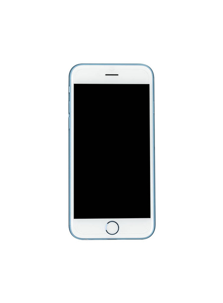 Modern okostelefon fekete képernyő elszigetelt fehér háttér. - Fotó, kép