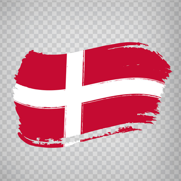 Flagge Königreich Dänemark von Pinselstrichen. Flagge von Dänemark auf transparentem Hintergrund für Ihr Webseiten-Design, Logo, App, UI. Europa. Vektorabbildung EPS10 - Vektor, Bild