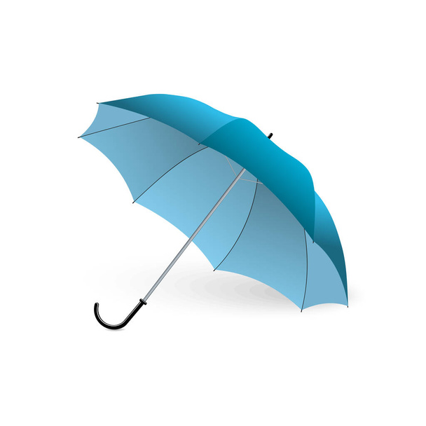 Blue Umbrella, isolated on white background, vector illustration. - Wektor, obraz
