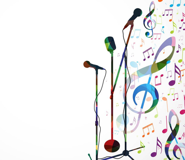 Illustration vectorielle de notes de musique colorées fond, signe abstrait et symbole
 - Vecteur, image