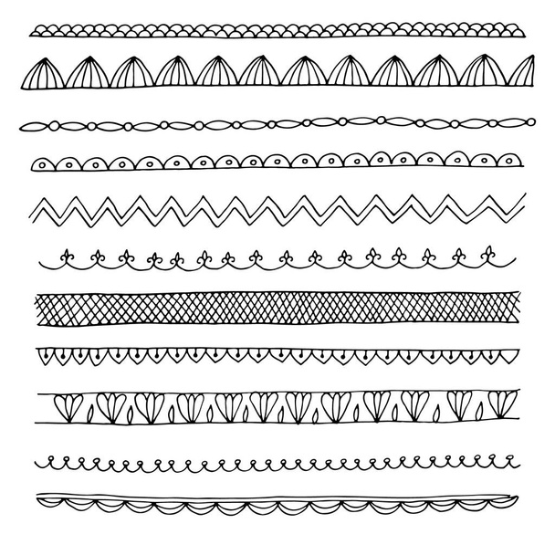 jeu de bordures de séparateurs dessinées à la main en noir et blanc
 - Vecteur, image