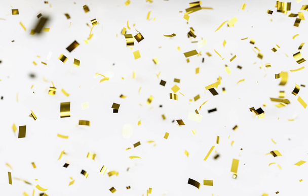 Gold glitter texture on white background. Golden explosion of confetti. Golden grainy abstract texture on black background. - Foto, afbeelding