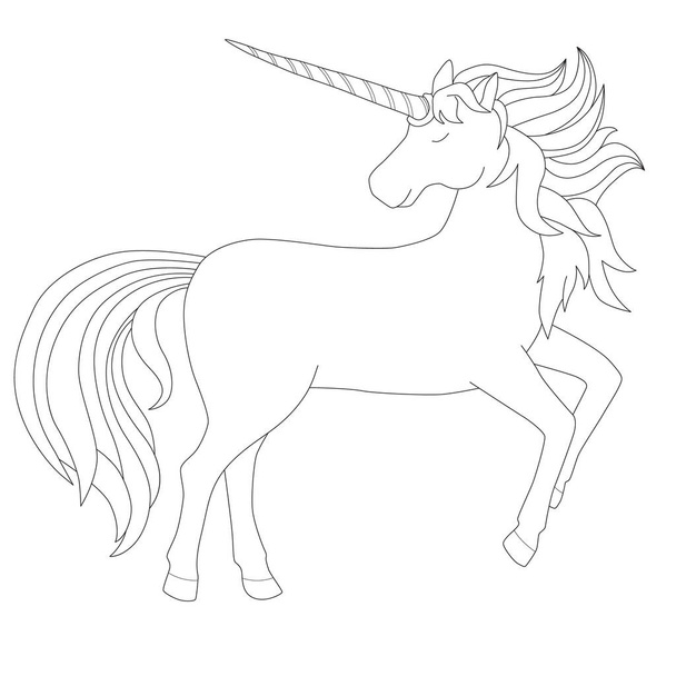 antistress coloring page with unicorn - Vektor, obrázek