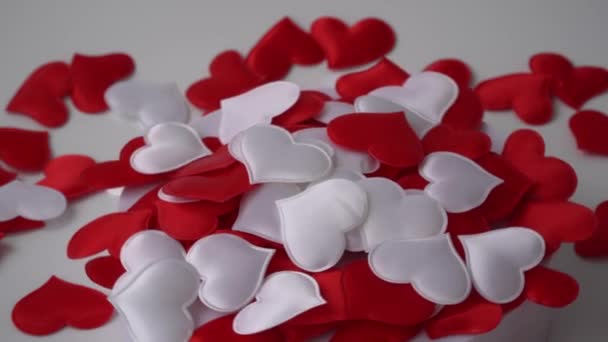 rotating decorative hearts, romantic background - Footage, Video