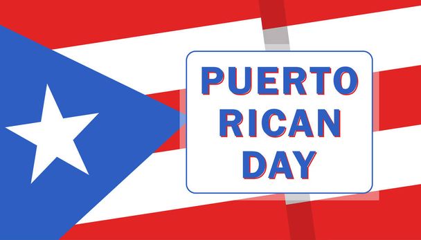 Plakat wektorowy Dnia Niepodległości Portoryko z flagą narodową i tekstem. Wszystkie elementy są izolowane z możliwością edycji. - Wektor, obraz