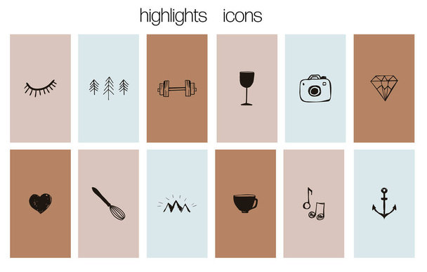 Social network highlight stories icons - ベクター画像
