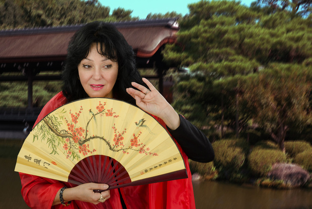 herečka hraje roli japonský geisha - Fotografie, Obrázek