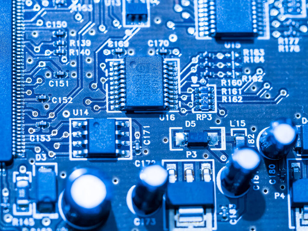 placa de microcircuito de computador com chipset integrado
 - Foto, Imagem
