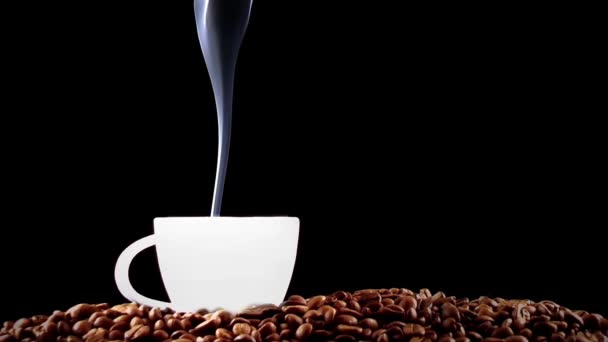 egy csésze kávé gőzzel - Felvétel, videó