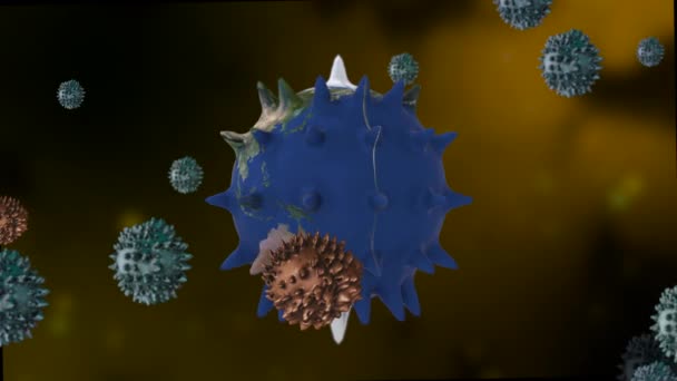 3D-Animation der Antikörper im Kampf gegen das Virus, das unseren Planeten absorbiert hat. - Filmmaterial, Video