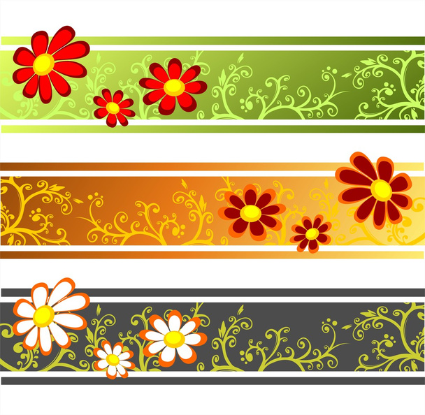 three flower strips - Foto, Imagem