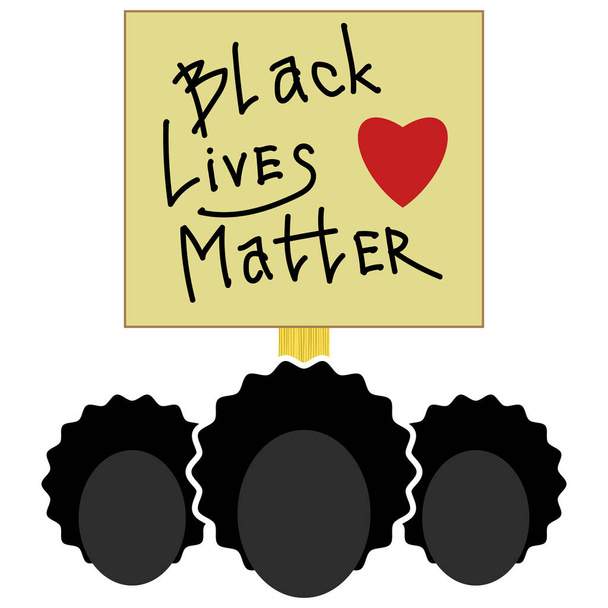Czarny Żyje Matter Paper Banner na protest na białym tle - Zdjęcie, obraz