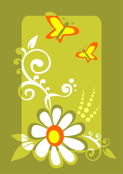 butterflies and chamomile - Φωτογραφία, εικόνα