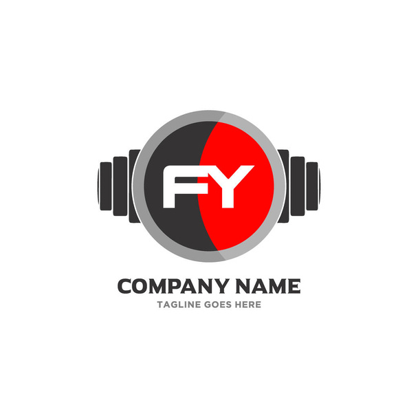 Letter Logo Design Icon fitness and music Vector Symbol. - Vector, Image