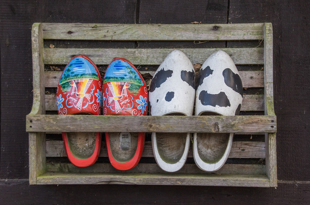 Wooden shoes in a rack - Photo, Image