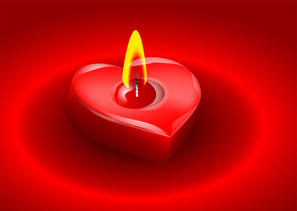 Candle in the form of heart - Vector, afbeelding