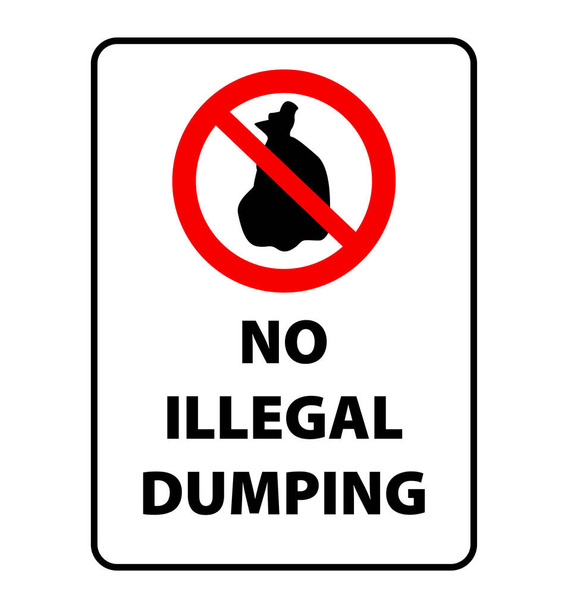 No hay dumping ilegal aquí señal de advertencia
 - Vector, Imagen
