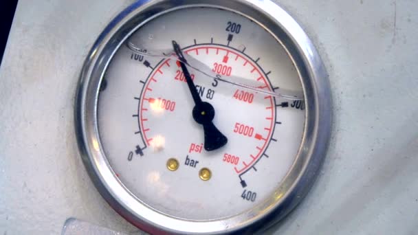 Industrial pump counter close-up. Indicators pressure indication - Footage, Video