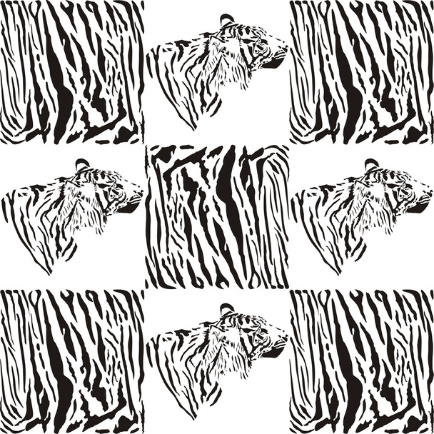 Tiger desen Tekstil ve duvar kağıdı - Vektör, Görsel