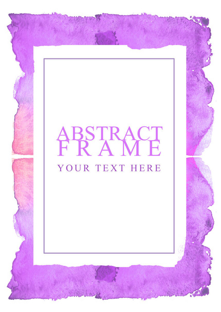 Схема Роршаха аркуш паперу Позиція тексту водяний плям пурпуровий нейтральний білий дизайн ізольований прямокутник - Фото, зображення