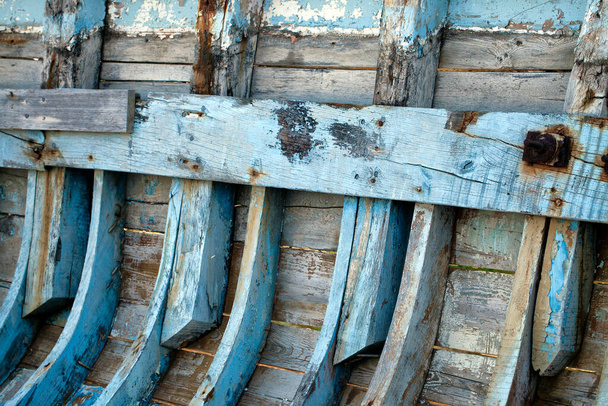 Los detalles del cuerpo de madera del barco de pesca Foto
 - Foto, Imagen