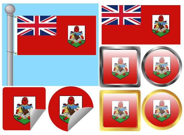 Flaggensatz Bermuda - Vektor, Bild