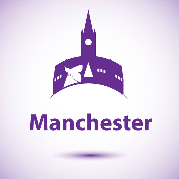 Manchester England, gedetailleerd silhouet. - Vector, afbeelding