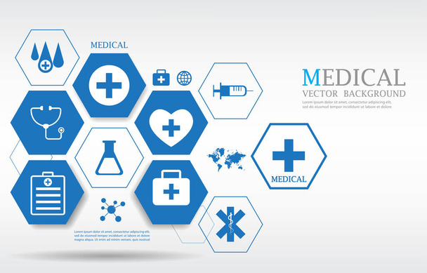 vetor hexágono design infográfico médico
 - Vetor, Imagem
